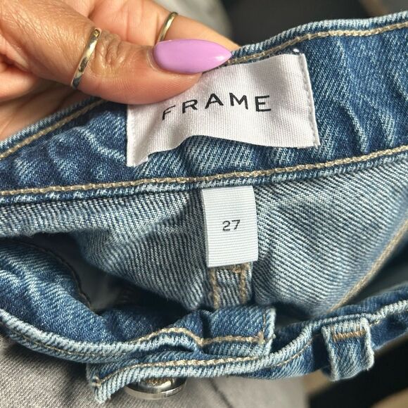 FRAME Blue Le Slouch Utility Bermuda Shorts - Picture 5 of 6